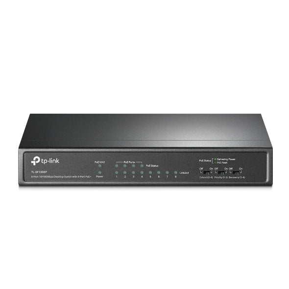 TP-LINK TL-SF1008P 8-Port 10/100Mbps Desktop Switch with 4-Port PoE+