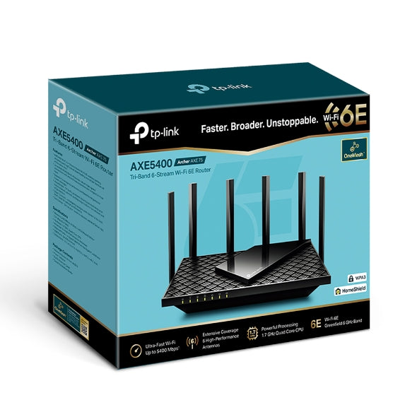 TP-LINK Archer AXE75 AXE5400 Tri-Band Gigabit Wi-Fi 6E Router