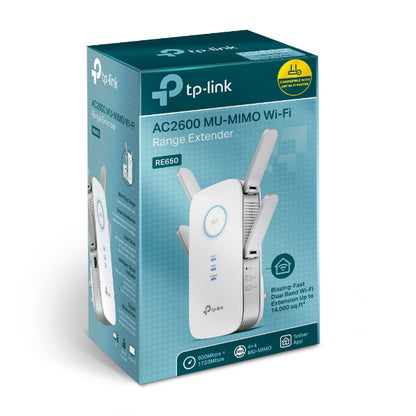 TP-LINK Mesh WiFi Range Extender AC2600 Dual Band Wi-Fi Router RE650 White