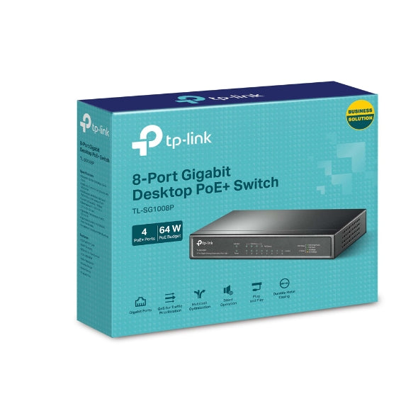 TP-LINK TL-SG1008P 8-Port Gigabit Desktop Switch with 4-Port PoE+