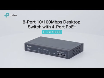 TP-LINK TL-SF1008P 8-Port 10/100Mbps Desktop Switch with 4-Port PoE+