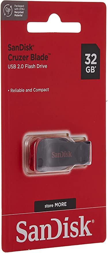 SanDisk Cruzer Blade USB Flash Drive, 32 GB